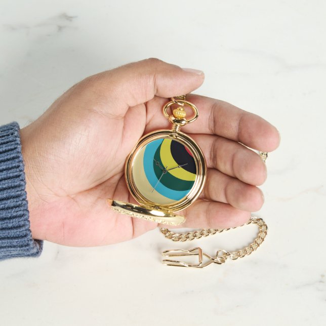 Relógio Padrão de curvas coloridas (Mão)