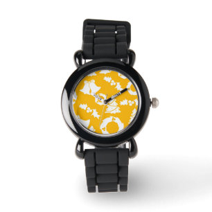 Relógio Padrão de Natal Amarelo
