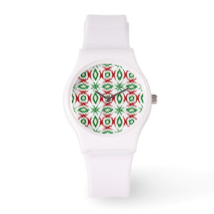 Relógio Padrão de Natal Ikat