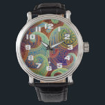 Relógio Padrão do Eterno Bohemian Paisley<br><div class="desc">Um belo motif paisley mostrado aqui em um conjunto harmonioso de tons de joias ricas. A design paisley rastreia suas origens de volta à Pérsia e à Dinastia Sassanid, período que se estende por volta de 221AD. Sua forma distinta, comparada variadamente a uma gota de lágrimas, um rim ou mesmo...</div>