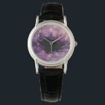 Relógio Padrão mineral ametista gástrico elegante moderno<br><div class="desc">Cuidado com o moderno padrão gemstone mineral ametista roxo. Na moda elegante design.</div>