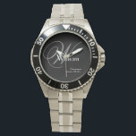 Relógio Padrinho de casamento de casamento Monograma de Es<br><div class="desc">Padrinho de casamento de casamento Monograma de Esportes Legal Modernos. Presente para o seu Padrinho de casamento, monograma de vintage moderno nome e data clássico de relógio desportivo legal. Clique em personalizar este modelo para personalizá-lo rápida e facilmente. Garantia de 30 Dias. Navios no mundo todo rápido. Padrinho de casamento...</div>