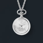 Relógio Padrinho de casamento Personalizado de Script Mode<br><div class="desc">Presentes personalizados de Padrinho de casamento com nome de padrinho de casamento personalizado no estilo de fonte moderno de script de cinza com título e data de casamento no estilo de fonte sans moderno em fundo de mármore branco. Perfeito também para o melhor homem, pai da noiva, dama de honra,...</div>