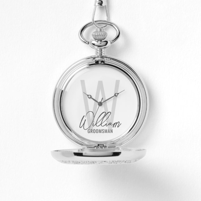 Relógio Padrinhos de casamento Personalizados de Script Mo (Frente)