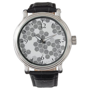 Relógio Padrões de dados hexadecimais brancos em preto-bra