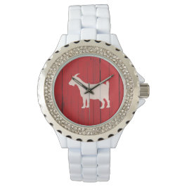 Relógio Painel da Madeira Vermelha de Caprino Russo Countr