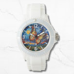 Relógio Painted Butterfly Starry Night Sky Elegant Womans<br><div class="desc">Painted Butterfly Starry Night Sky Elegant Womans Watches features a trendy colorful painted butterfly with the moon and stars in the background. Created by Evco Studio www.zazzle.com/store/evcostudio</div>