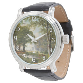 Relógio Paisagem da Floresta da Noite