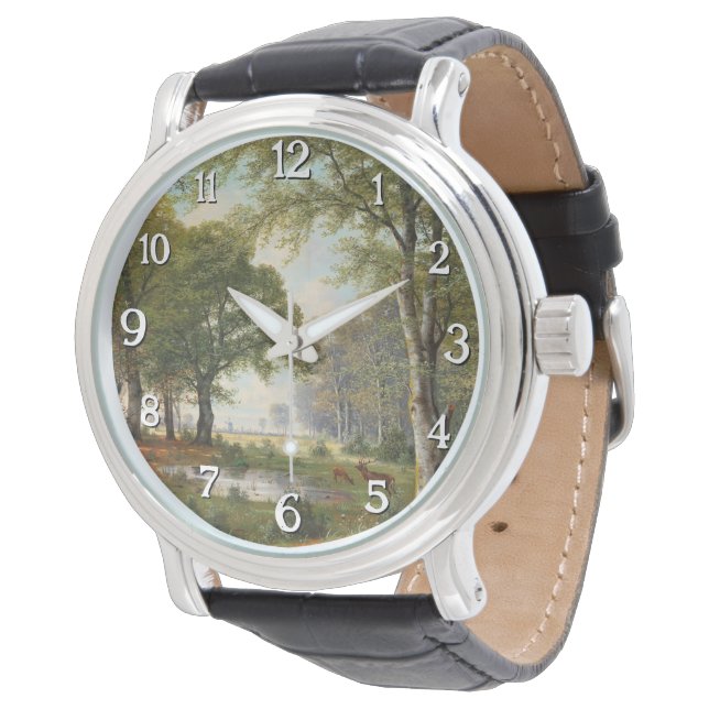 Relógio Paisagem da Floresta da Noite (Angular)