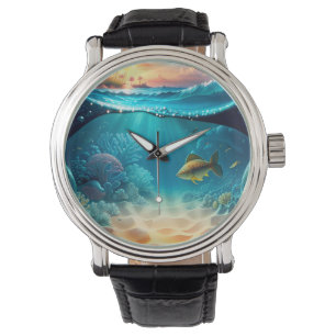 Relógio Paisagem Submarina Tropical