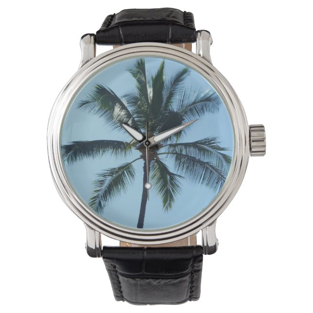 Relógio *Palm Tree* Leather Watch (Frente)