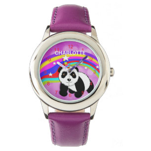 Relógio Panda Unicorn Rainbow Cute Personalised Watch