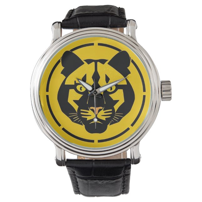 Relógio Pantera Negra com Detalhes Artísticos Intrusos (Frente)