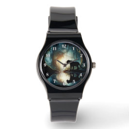 Relógio Pantera Negra Refletida na Piscina de Água na Selv