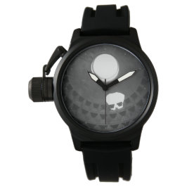 Relógio Pantheon Light Skull Roma Itália Preto e Branco