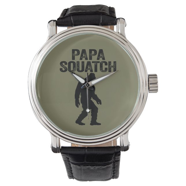Relógio Papa Squatch Engraçado Pé Grande - Presente Dia de (Frente)