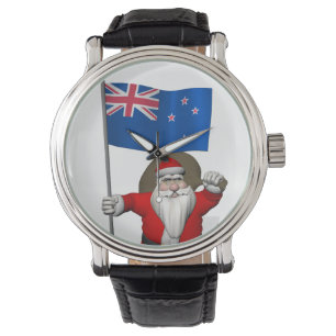 Relógio Papai Noel Com Alferes Da Nova Zelândia