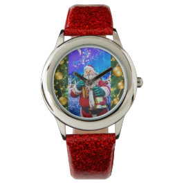 Relógio Papai Noel de Natal Vermelho no eWatch de inverno