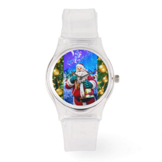 Relógio Papai Noel de Natal Vermelho no eWatch de inverno