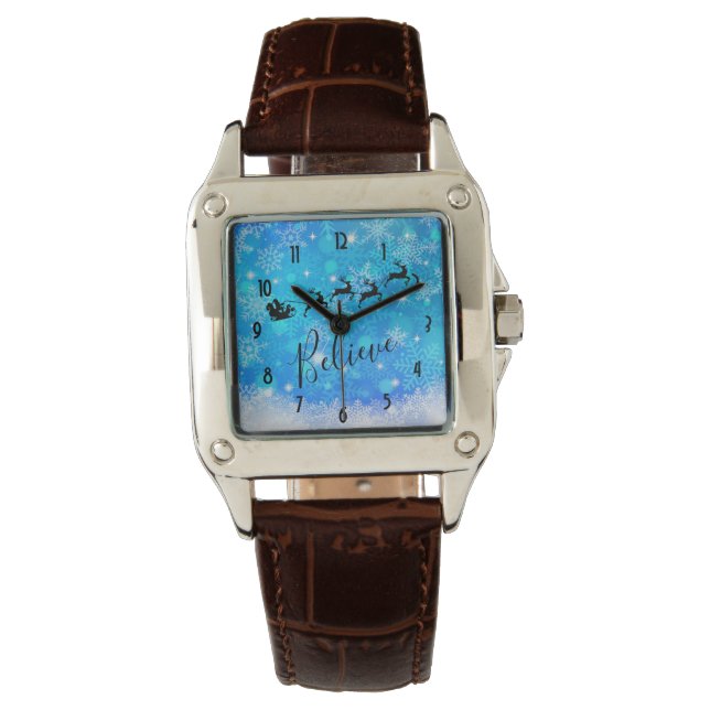 Relógio Papai Noel e sua Rebelde Voadora - Acredite (Frente)