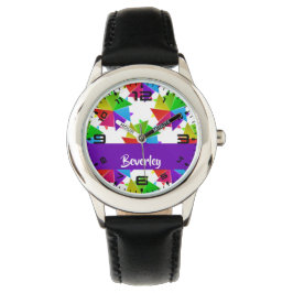 Relógio Papel colorido dobrado em branco