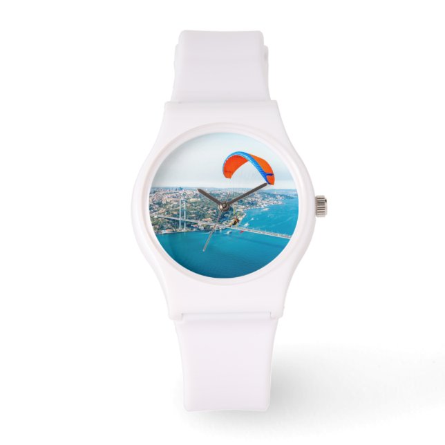 Relógio Paramotores Pilotos Voando Sobre O Bósforo (Frente)
