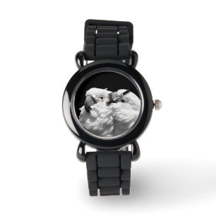 Relógio Pares de cockatoos do guarda-chuva