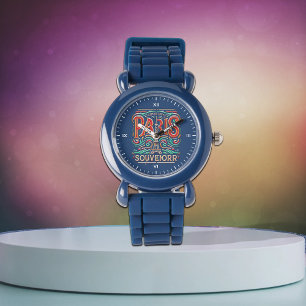 Relógio Parisiense Bloom Love Sinfones Kids Blue Silicone