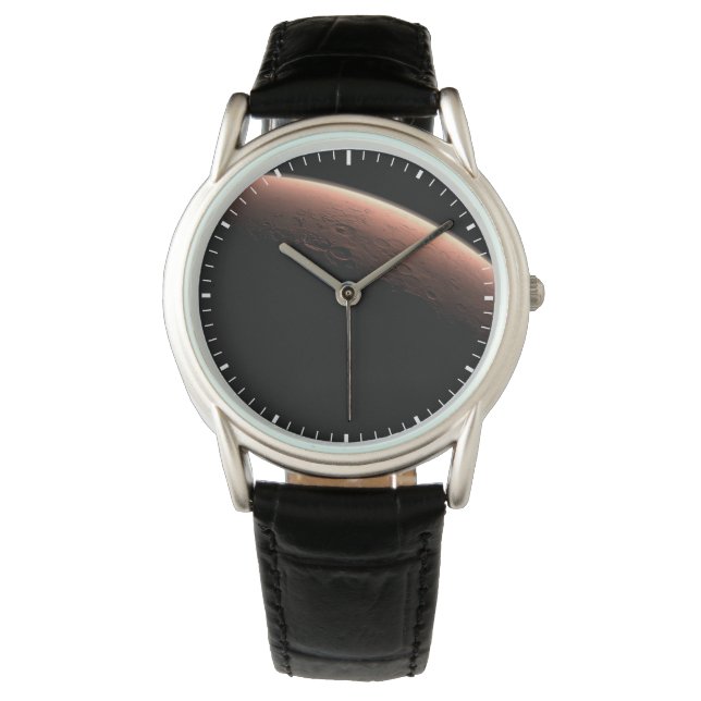 Relógio Parte De Marte Na Fronteira De Luz E Escuro. (Frente)