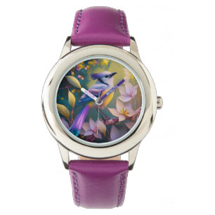 Relógio Pássaro de Fantasia Amarelo Violet Tufado