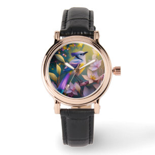 Relógio Pássaro de Fantasia Amarelo Violet Tufado