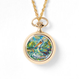 Relógio Pássaro Pelicano no País das Maravilhas Personaliz