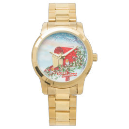 Relógio Pássaros De Inverno De Neve E Galinhas Postas Verm