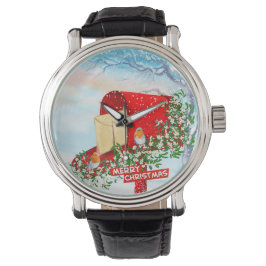 Relógio Pássaros De Inverno De Neve E Galinhas Postas Verm