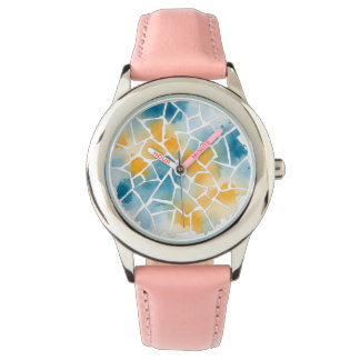 Relógio Pastel Azulejo Watercolor Mosaic Watch – Portugues