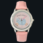 Relógio Pastel Rosa E Nome Do Filho<br><div class="desc">Pastel Rosa E Nome Do Filho</div>