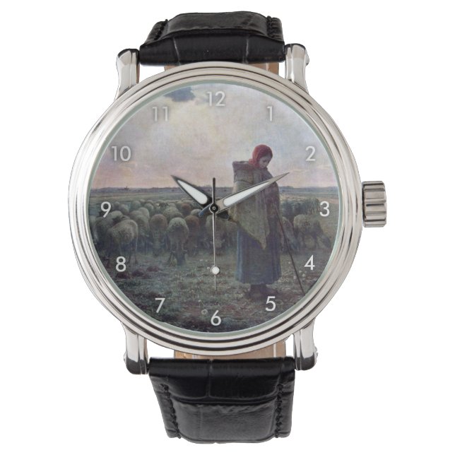 Relógio Pastor com seu bando, Jean-Francois Millet (Frente)