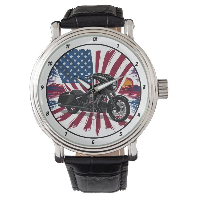 Relógio Patriotic Bagger, American Flag Watch. (Frente)
