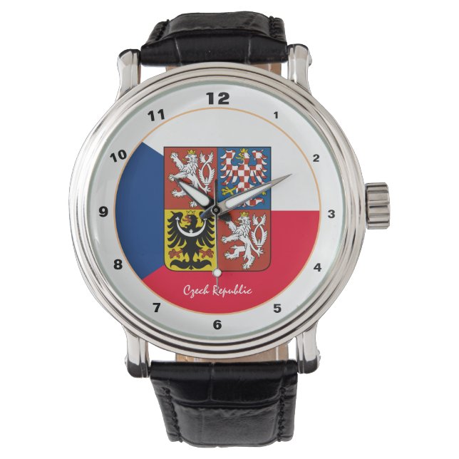 Relógio Patriotic Czech Flag Watch, República Checa, Moda (Frente)