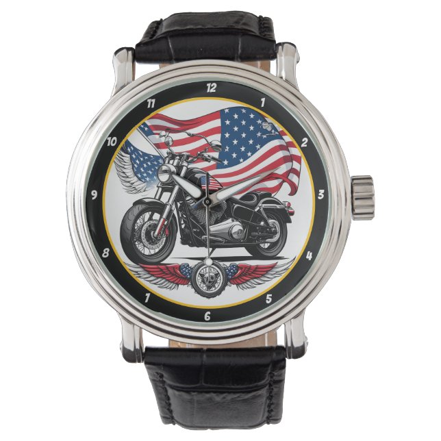 Relógio Patriotic Ride, American Flag Watch. (Frente)