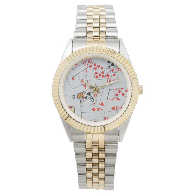 Relógio Pavimento De Cartões De Brincar Espalhados, (Frente)