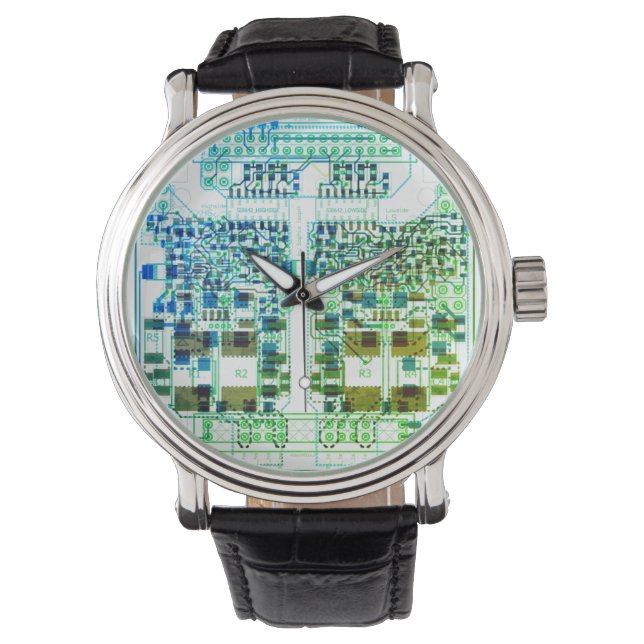 Relógio PCB Platinendesign Elektronik eWatch Armbanduhr (Frente)