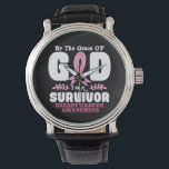 Relógio Pela Graça Deus Sou Um Cancer De Sobrevivência<br><div class="desc">Pela Graça Deus Sou Sobrevivente Do Câncer Da Mama</div>