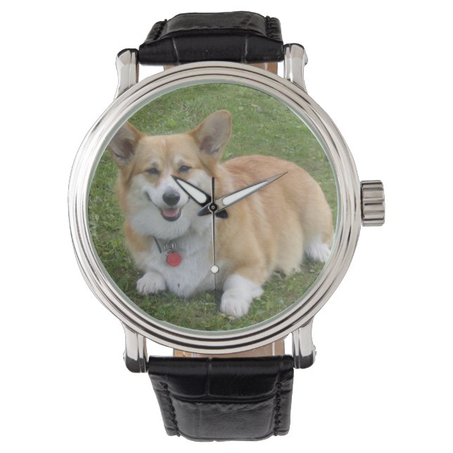 Relógio Pembroke Welsh Corgi Wrist Watch (Frente)