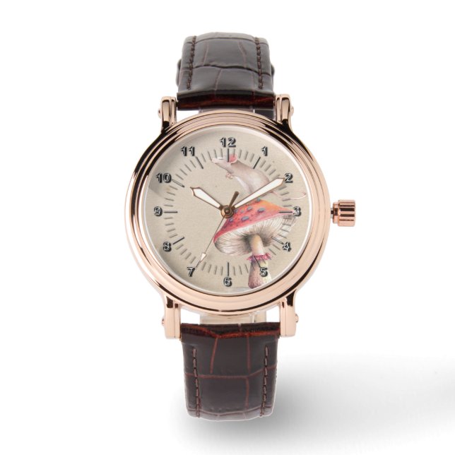 Relógio Pequeno Mouse Vermelho cogumelo (Frente)