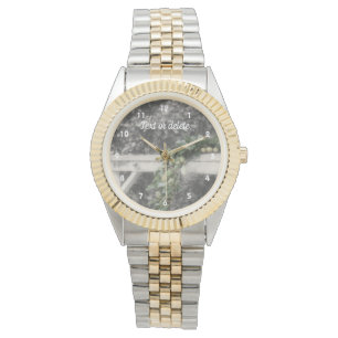 Relógio Peras e Reboques Postes Brancos Pretos Personaliza