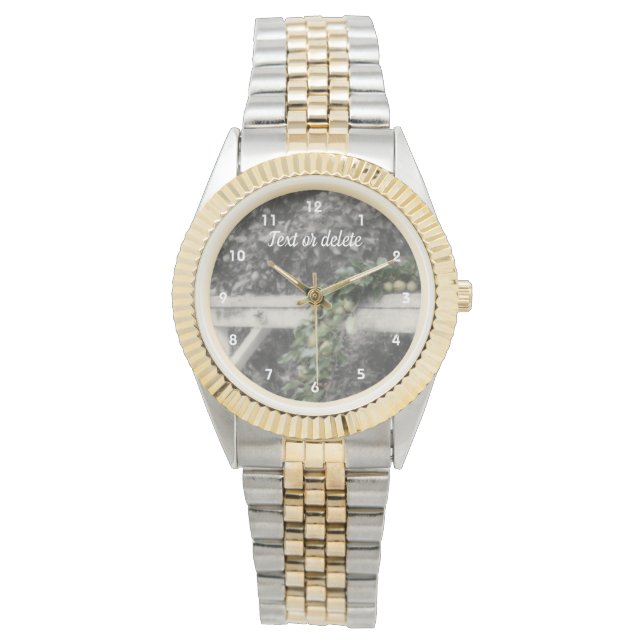 Relógio Peras e Reboques Postes Brancos Pretos Personaliza (Frente)