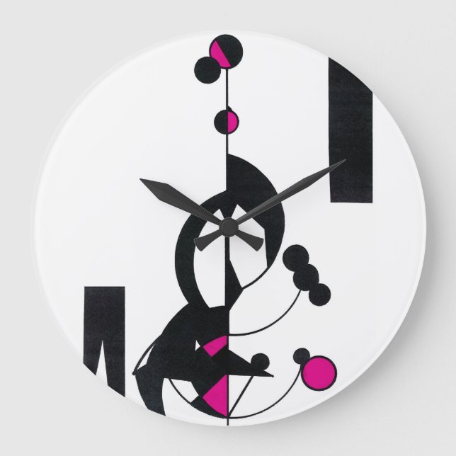 Relógio Personalizado de Design de Geo Rosa (Frente)