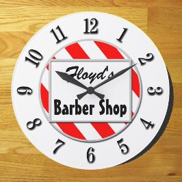 Relógio Personalizado do Compro Barber Vermelho Br