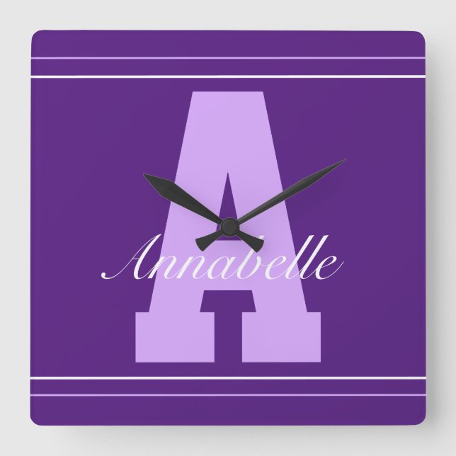 Relógio personalizado do nome da tipografia (Frente)